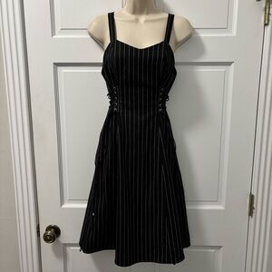 TT. Color Women's Small Elegant Black Striped Dress